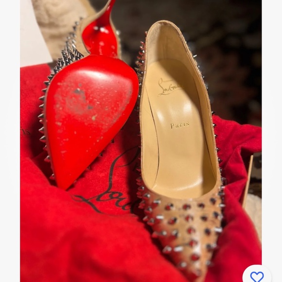 🔥CHRISTIAN LOUBOUTIN ✨Gold Lame✨& Silver Spiked📌 Follies Heels 👠 [SZ41] $1295 - Picture 5 of 15
